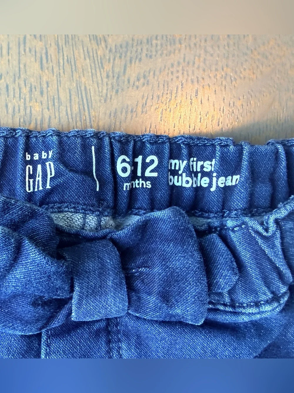 Baby Gap My first Bubble Jeans with Bow Waist - size 6-12 Months